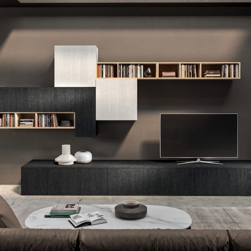 Parete Attrezzata Living T02 in melaminico di Gentili Cucine