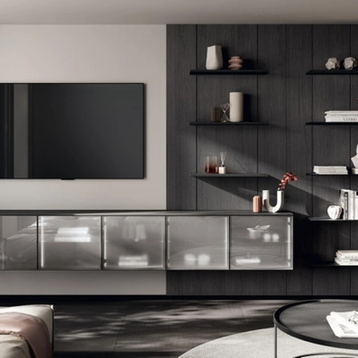 Parete Attrezzata Living Regola 01 in decorativo Quercia di Scavolini
