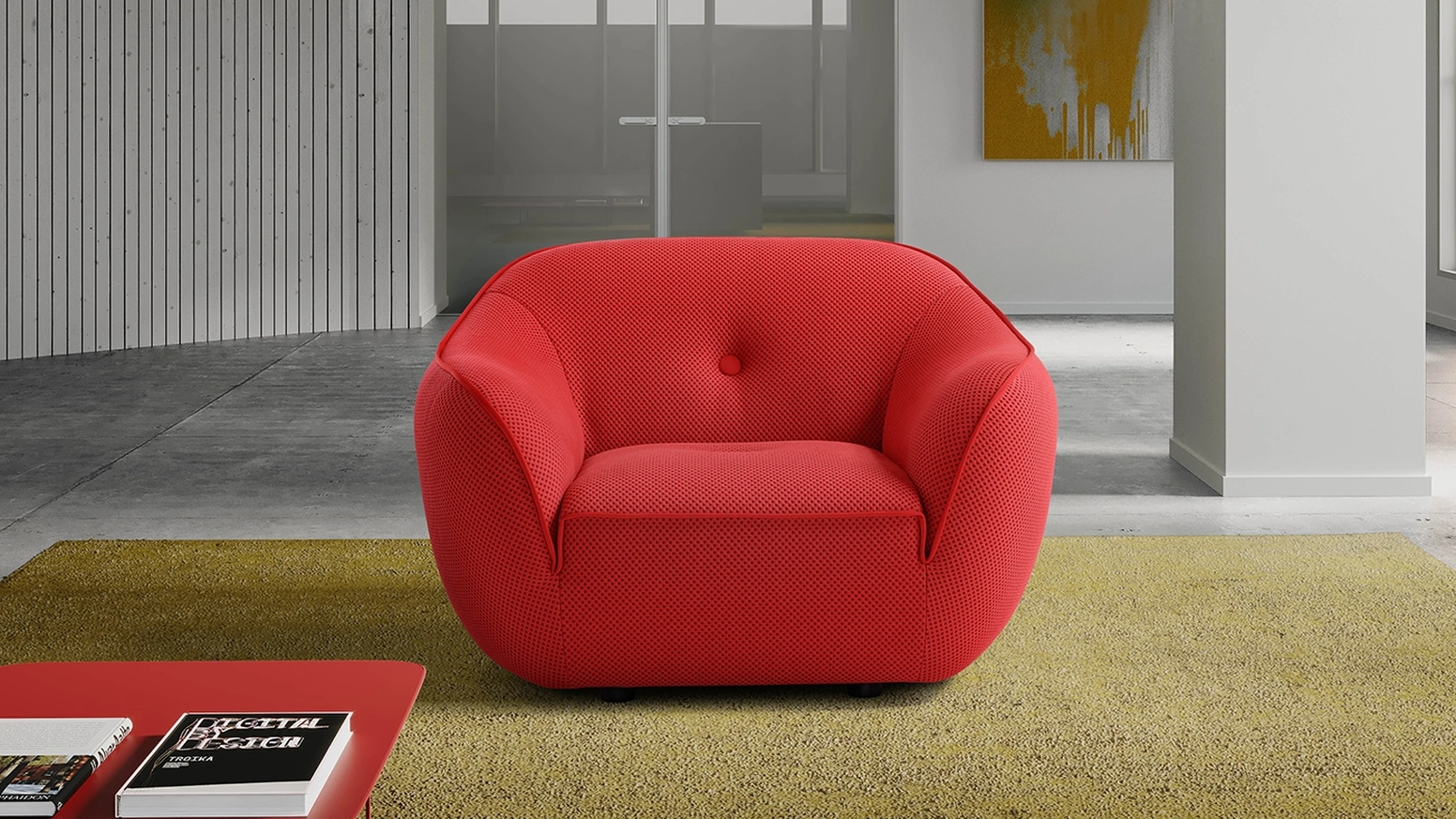 Poltroncina Bebop in tessuto imbottito di Egoitaliano