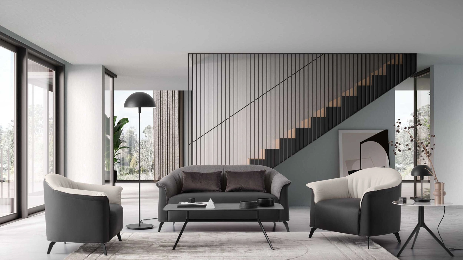 Poltroncina Caroline in tessuto imbottito di Le Comfort