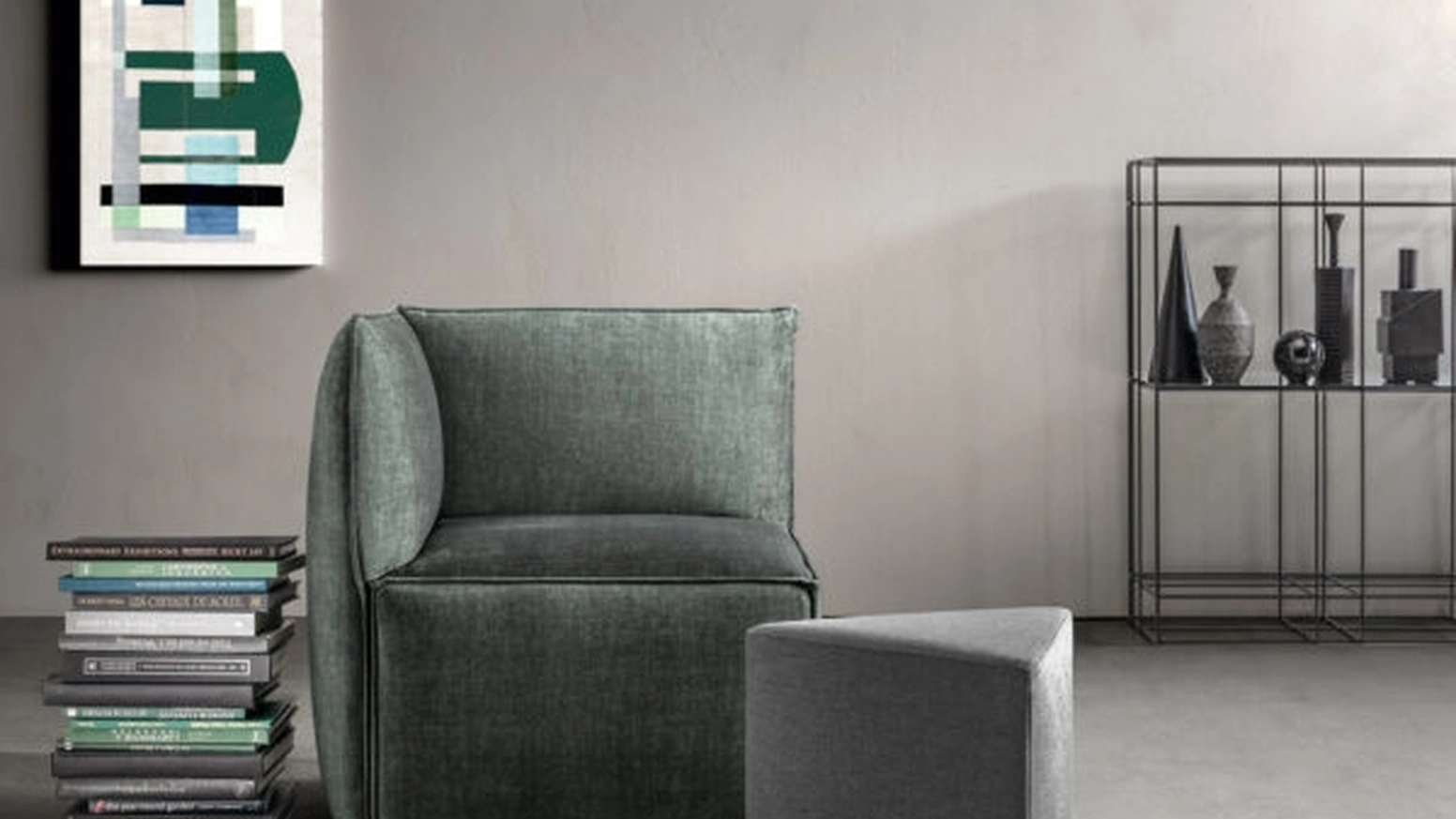 Poltroncina in tessuto dalla forma squadrata Craft di Samoa