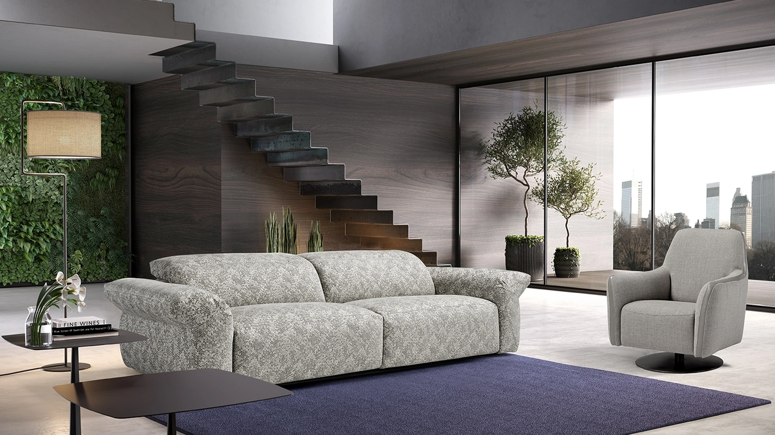 Poltrona girevole in tessuto Felicity di Egoitaliano