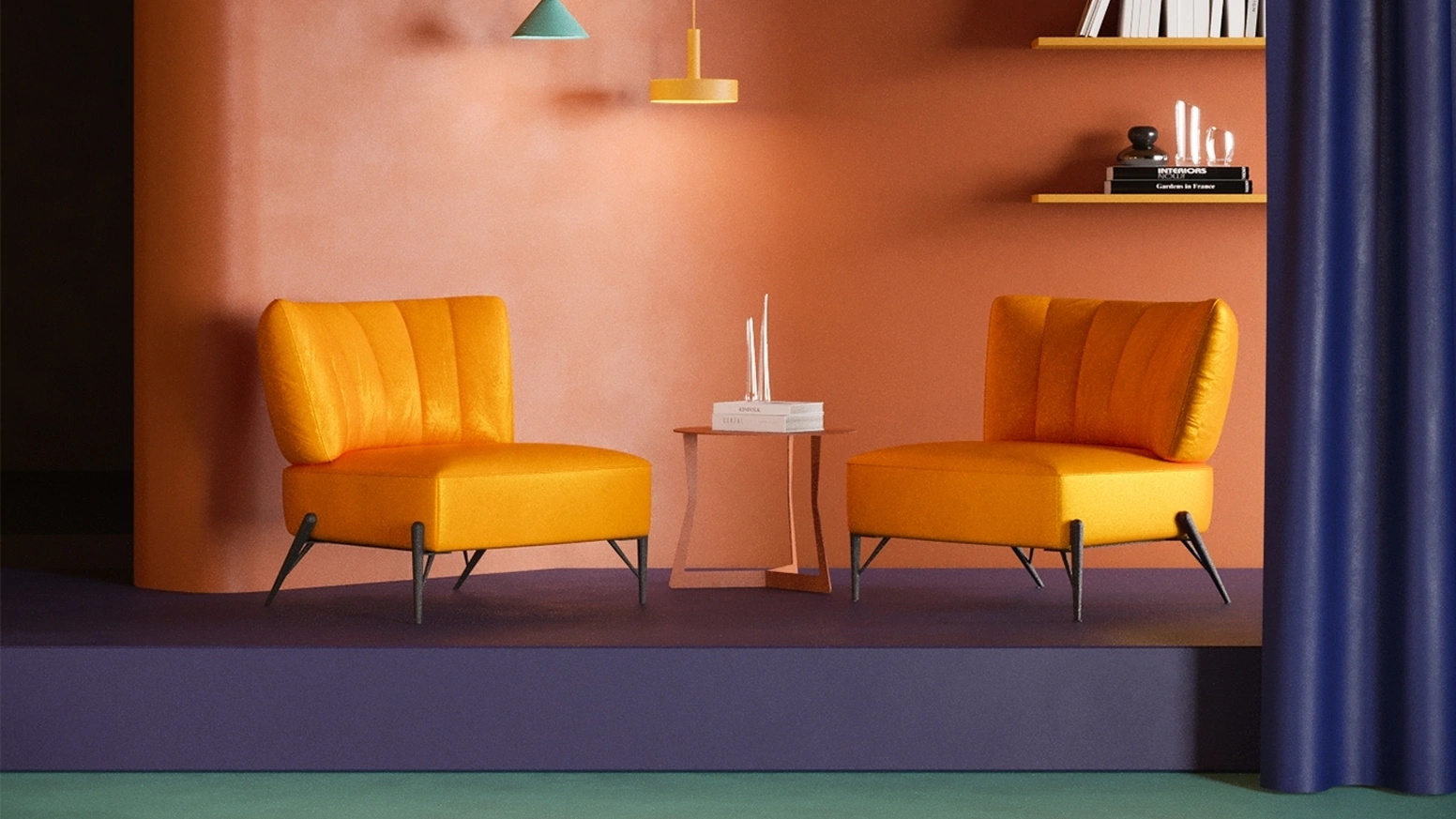 Poltroncina di design in pelle Bluma di Egoitaliano