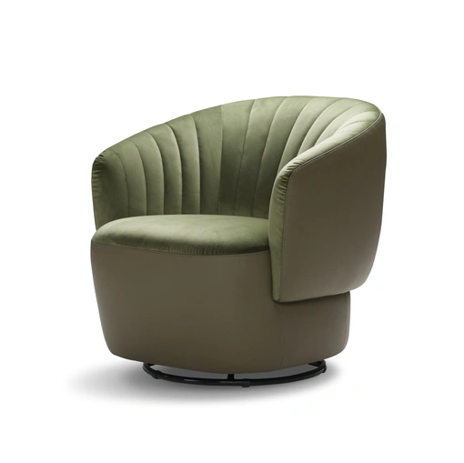 Poltroncina in pelle e tessuto Dotty Base Chiusa di Nicoletti Home