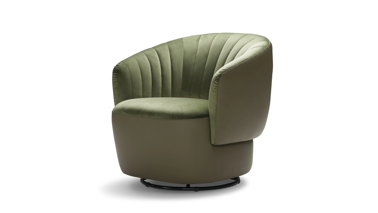 Poltroncina in pelle e tessuto Dotty Base Chiusa di Nicoletti Home