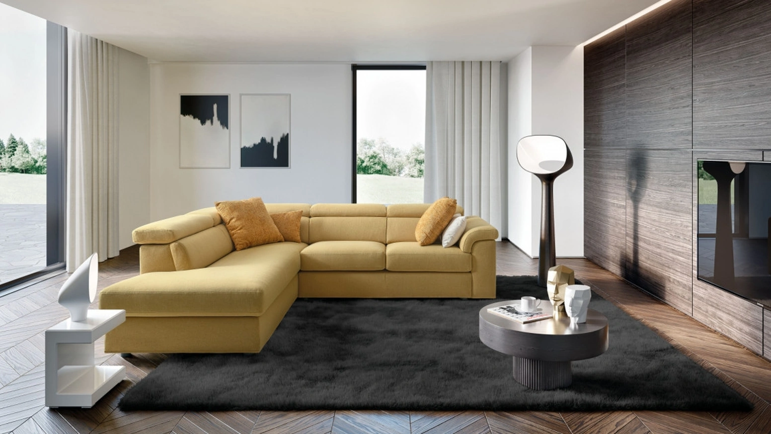 Divano angolare in tessuto Alessandra di Le Comfort