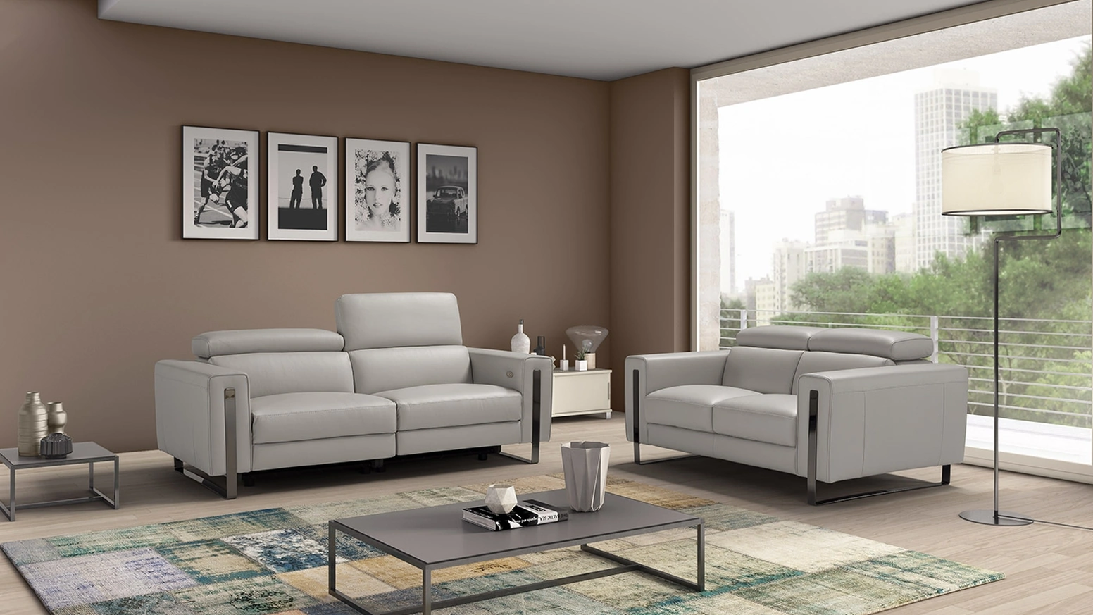 Divano lineare in pelle Ashley di Egoitaliano