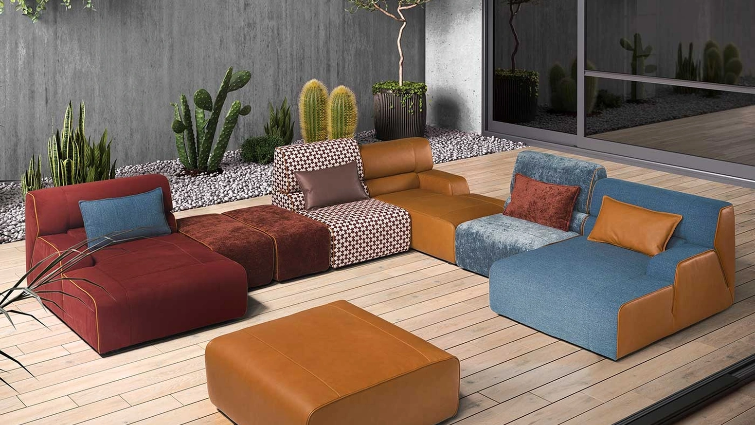 Divano componibile con penisola Babouche di Egoitaliano