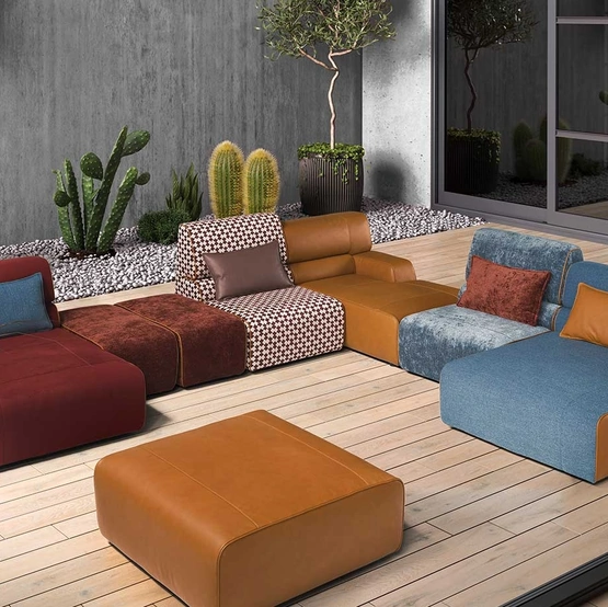 Divano componibile con penisola Babouche di Egoitaliano