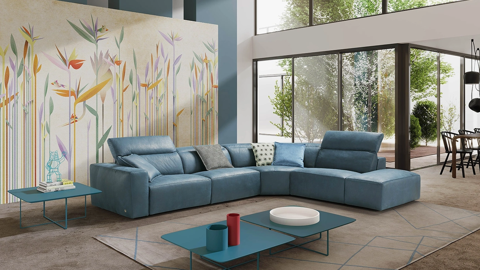 Divano angolare in pelle Beverly di Egoitaliano