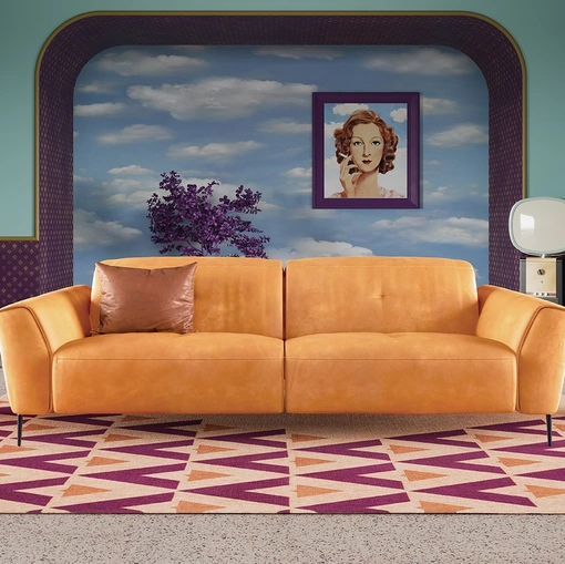 Divano lineare in pelle Charles di Egoitaliano