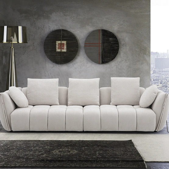 Divano lineare Eros in tessuto imbottito di Egoitaliano