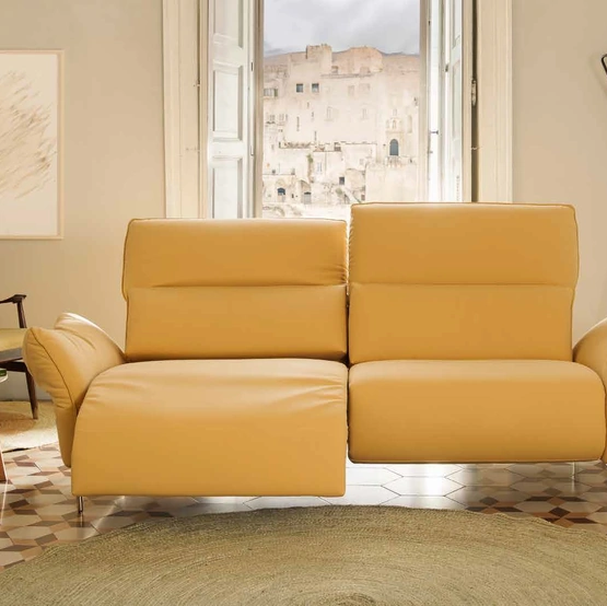 Divano lineare in pelle Funk di Nicoletti Home