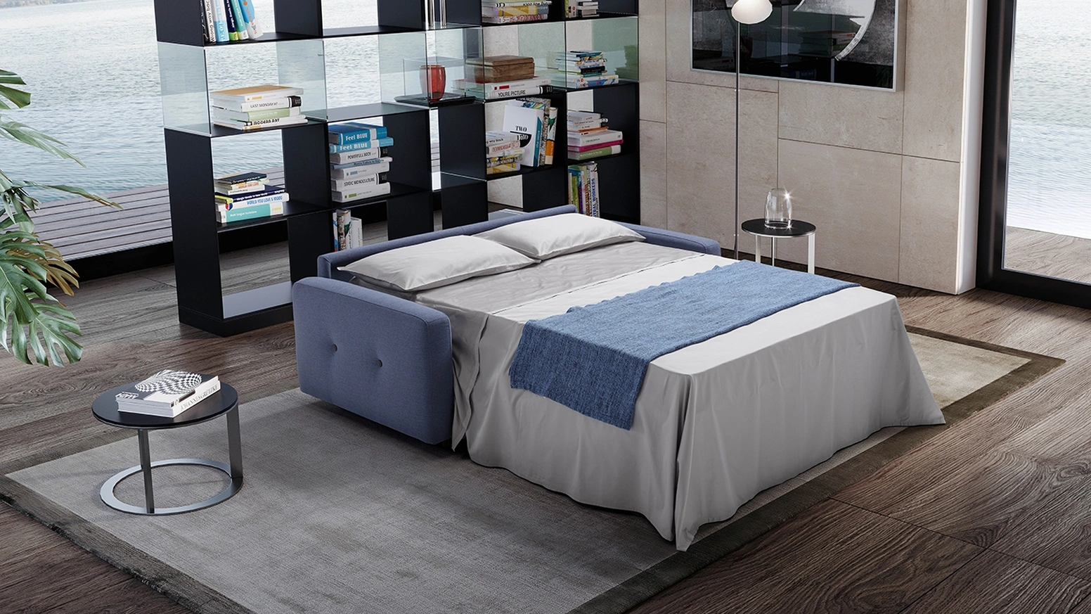 Divano Letto matrimoniale in tessuto Ginzo di Egoitaliano