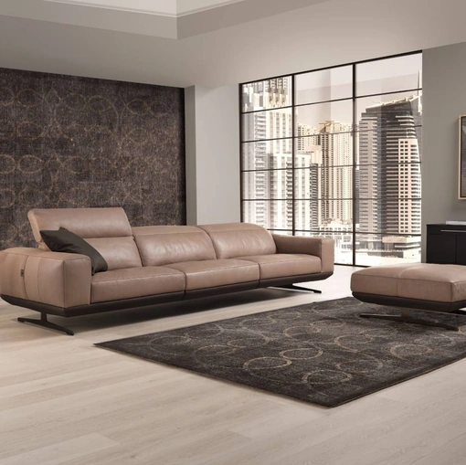 Divano lineare in pelle Gloria di Egoitaliano