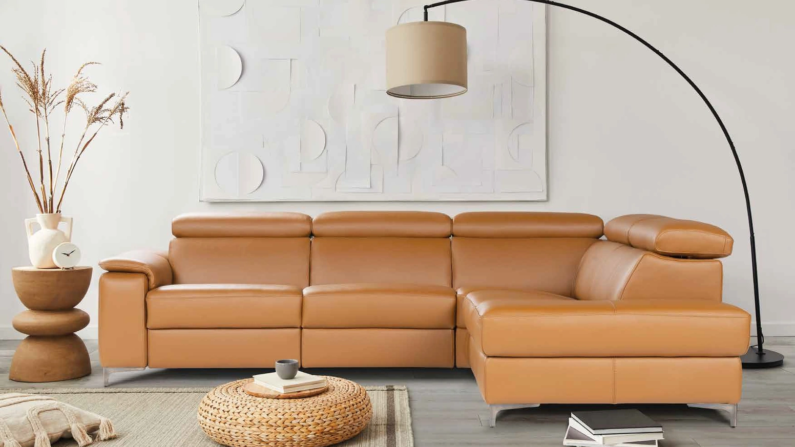 Divano relax angolare in pelle Louise di Nicoletti Home