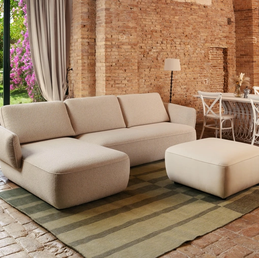 Divano con penisola Moon di Nicoletti Home