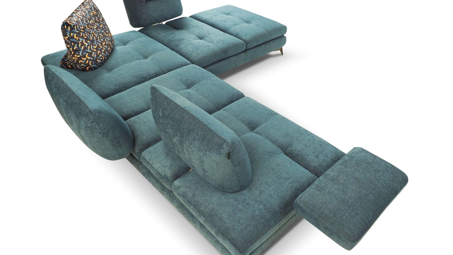 Divano angolare in tessuto Luna di Nicoletti Home