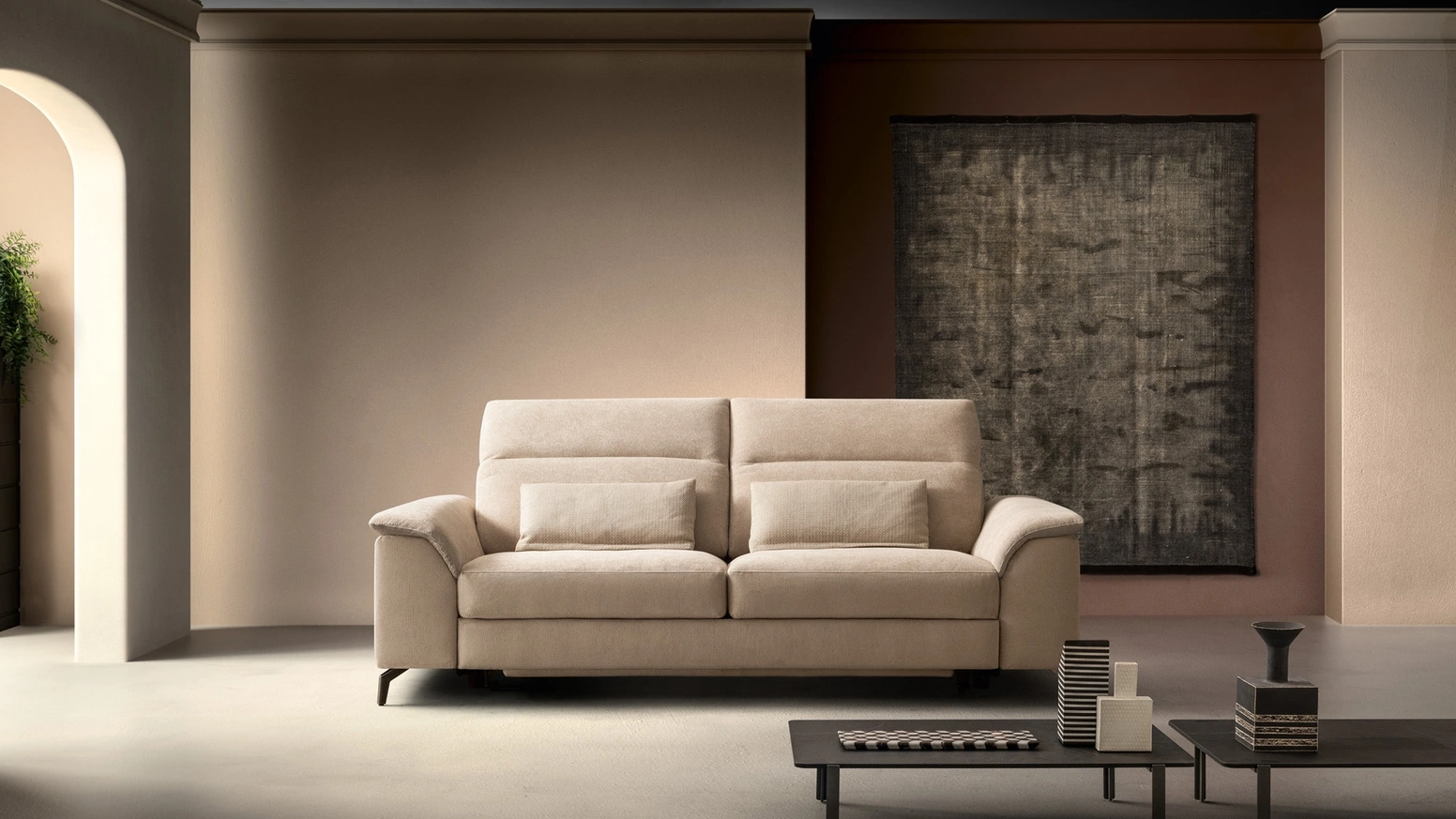 Divano Relax lineare in tessuto Space Vision di Samoa