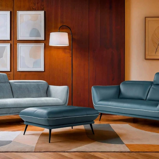 Salotto Spritz in pelle e tessuto di Nicoletti Home