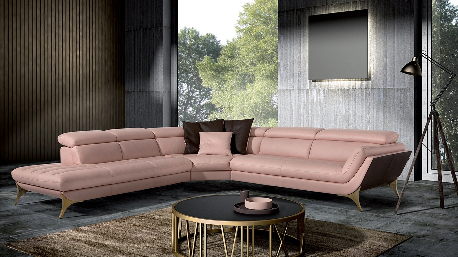 Divano angolare in pelle Sueli di Egoitaliano