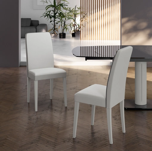 Sedia rivestita in ecopelle Anita di Stones