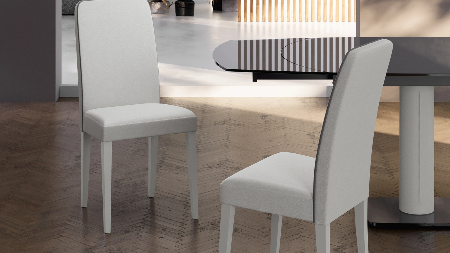 Sedia rivestita in ecopelle Anita di Stones