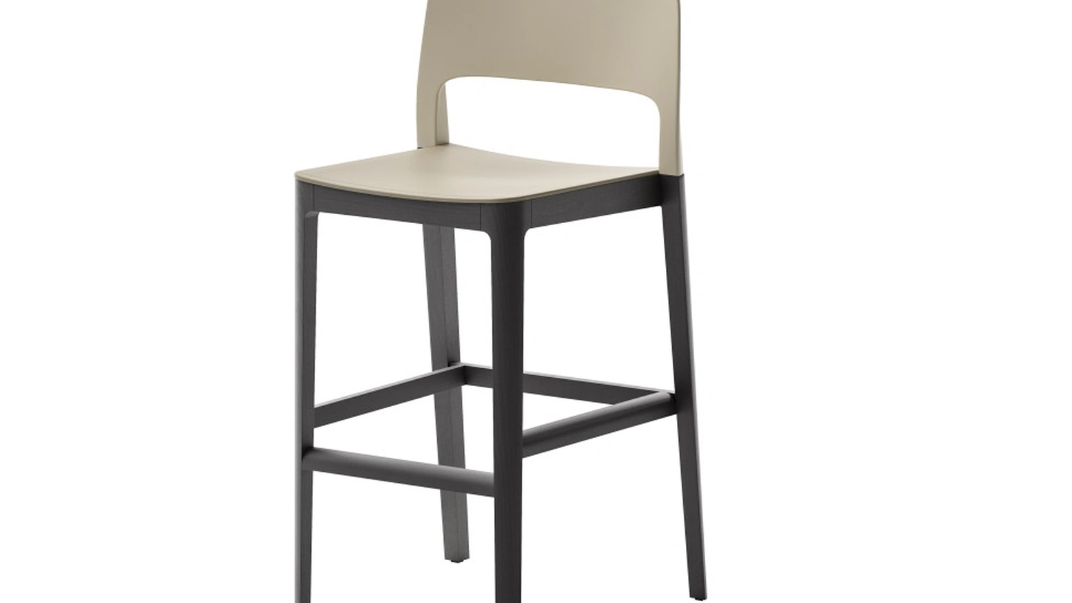 Sgabello Atelier in polipropilene con struttura in legno di Veneta Cucine