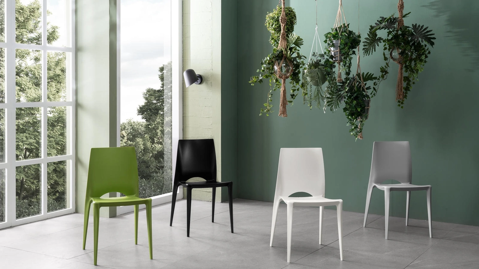 Sedia moderna in polipropilene Denise di Stones