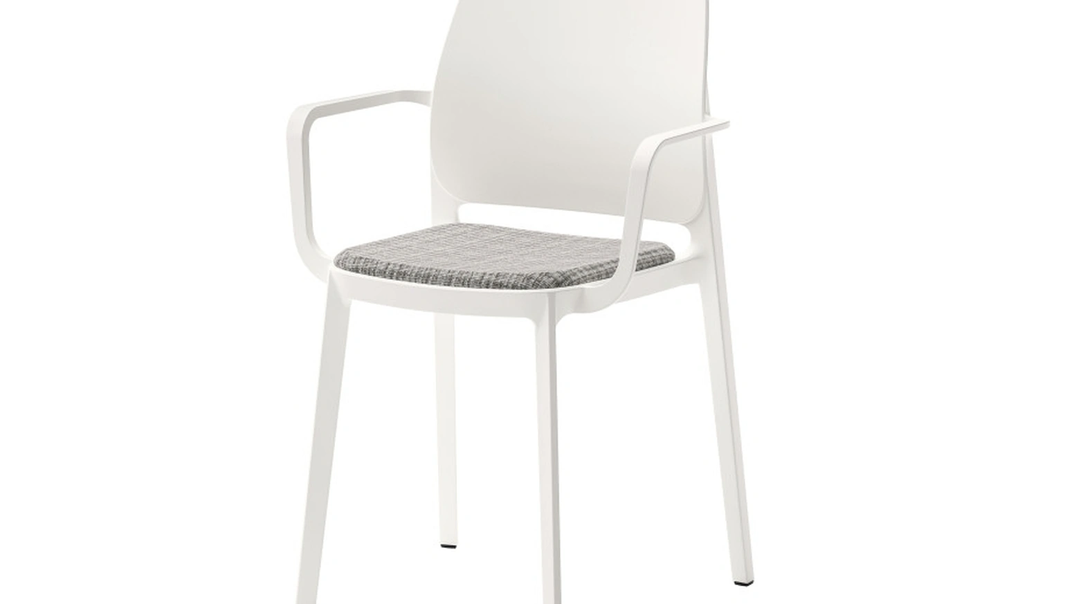 Sedia impilabile con braccioli London in polipropilene con seduta in tessuto imbottito di Veneta Cucine