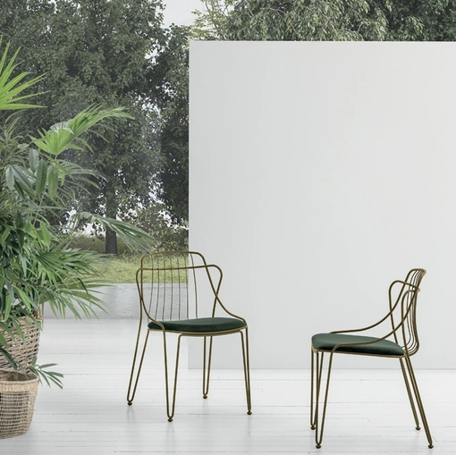 Sedia in metallo con seduta imbottita Marrakesh di Target Point