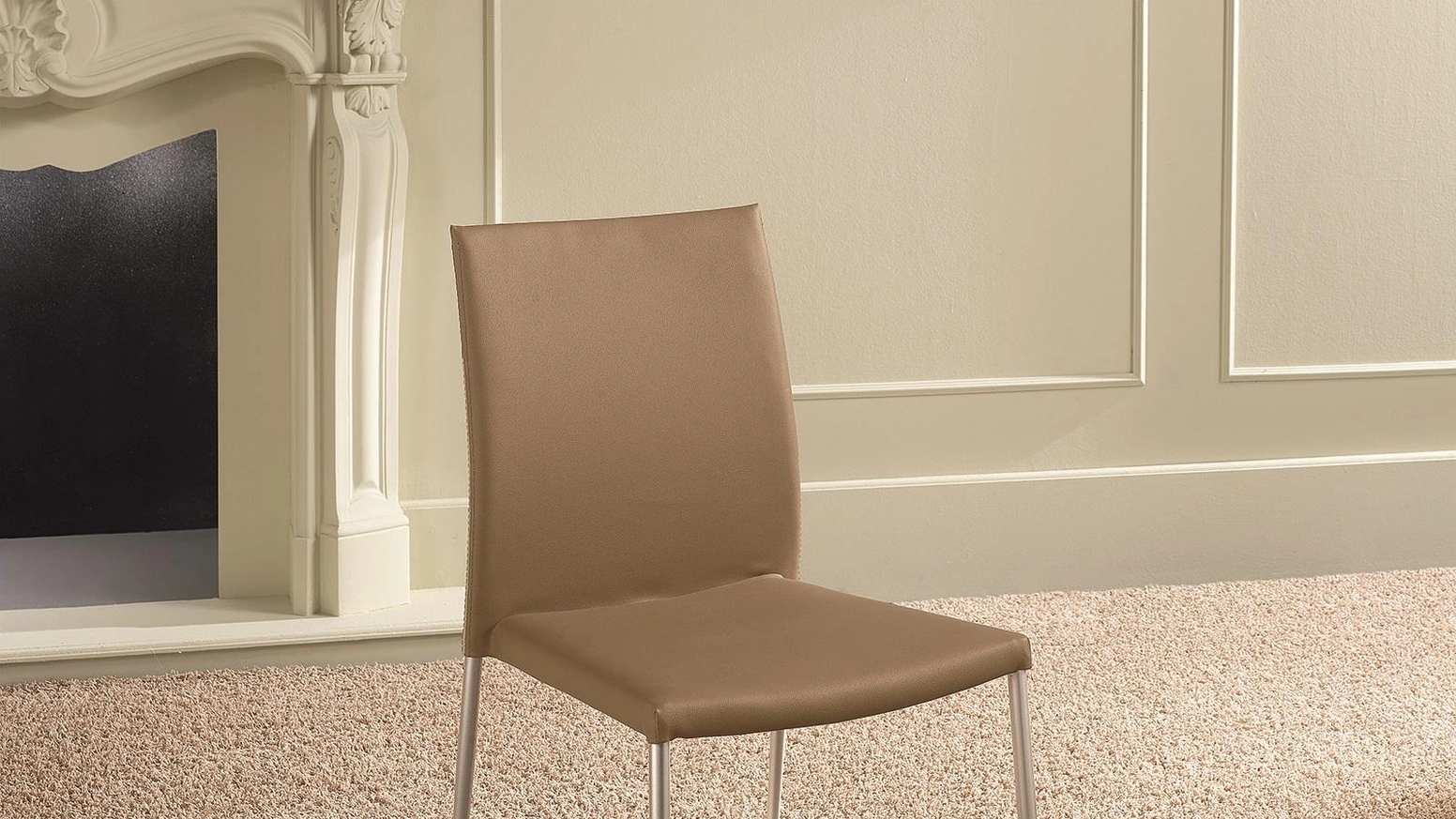 Sedia in ecopelle con struttura in metallo Minnie di Stones