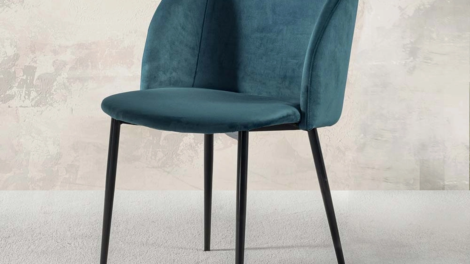 Sedia imbottita in velluto antimacchia Pigalle Uno Custom di La Seggiola