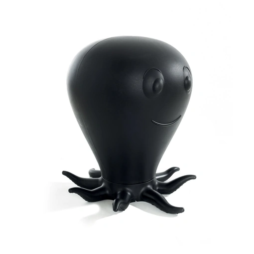 Sgabello di design Poli-Pino in policarbonato nero opaco di La Seggiola