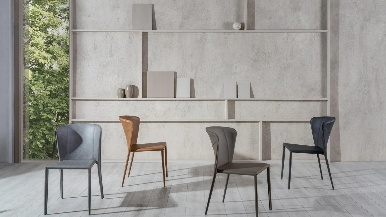 Sedia Break in similcuoio di Stones