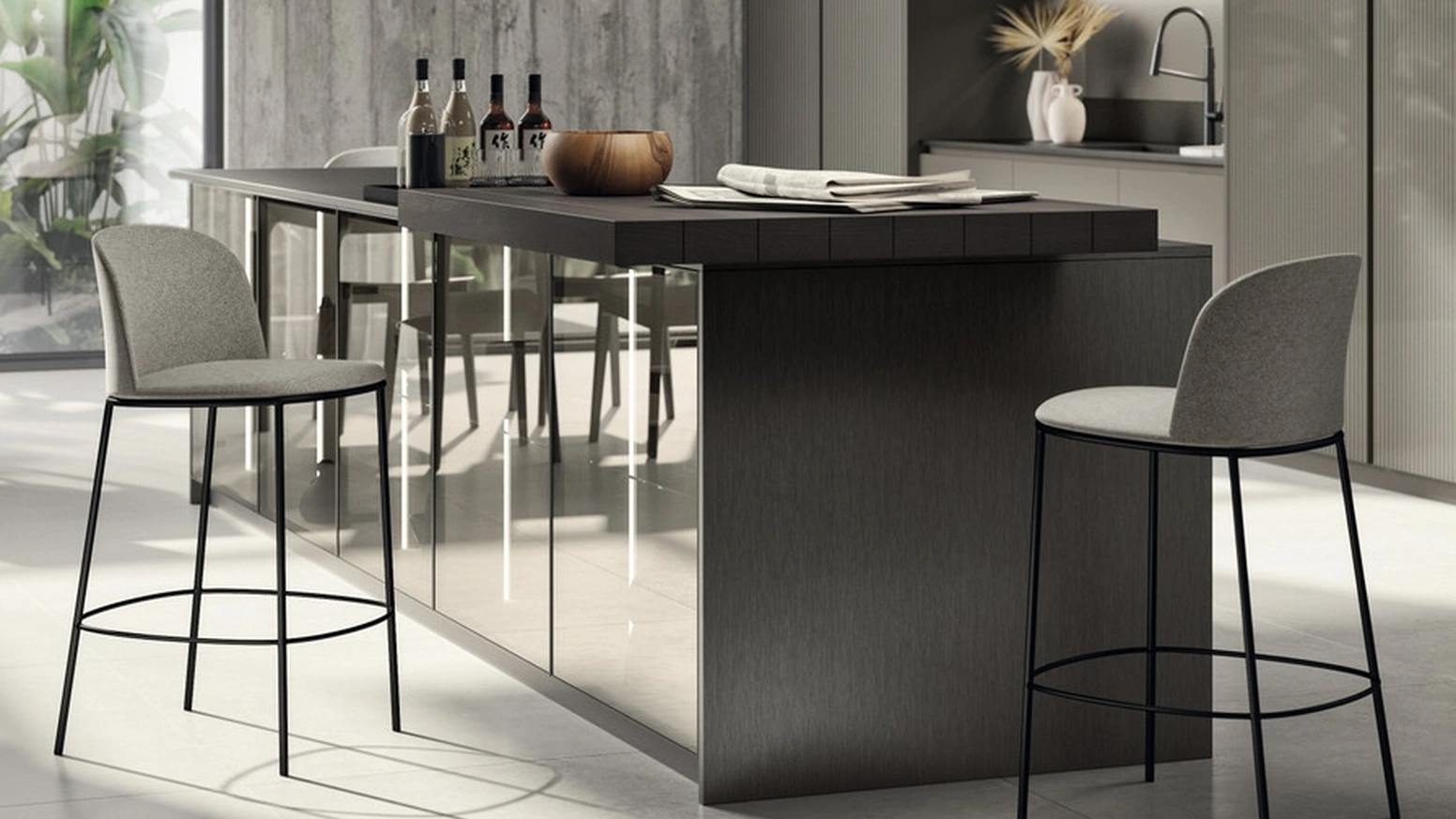 Sgabello Novel in tessuto di Scavolini