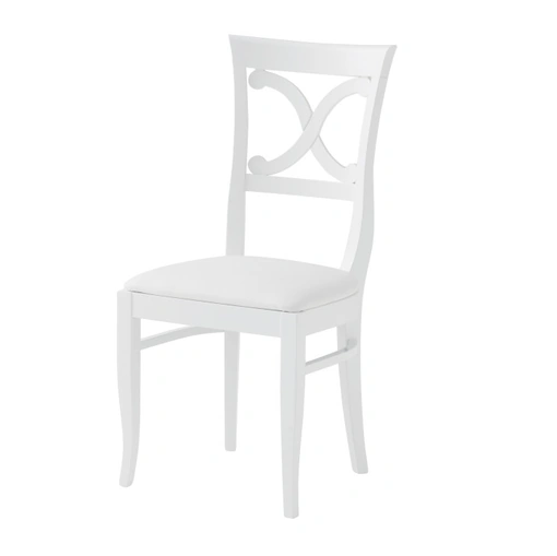 Sedia Victory in faggio laccato opaco con seduta in ecopelle imbottita di Veneta Cucine