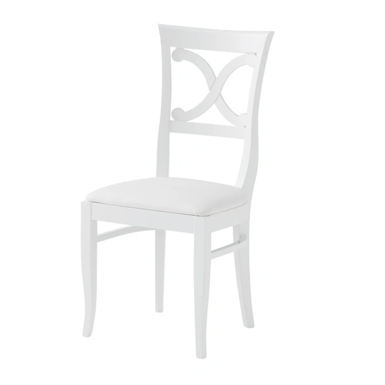 Sedia Victory in faggio laccato opaco con seduta in ecopelle imbottita di Veneta Cucine