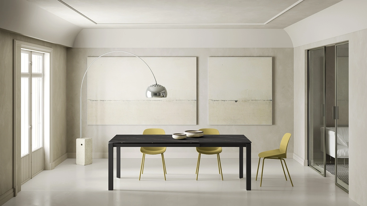 Tavolo Account 24 con top in ceramica di Stones