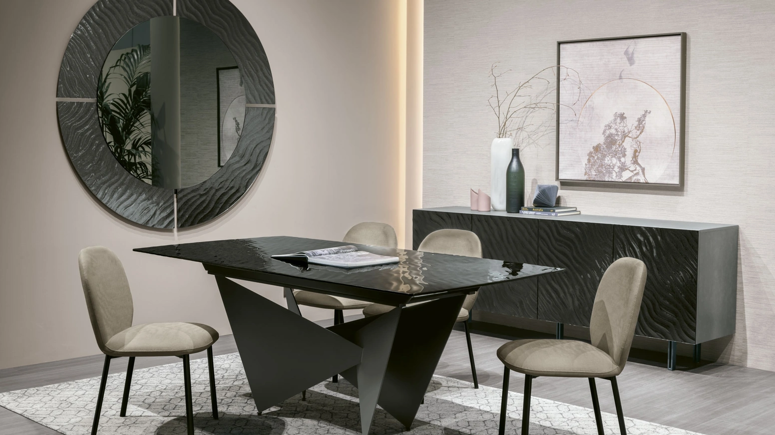 Tavolo allungabile in vetro Aliseo di Target Point