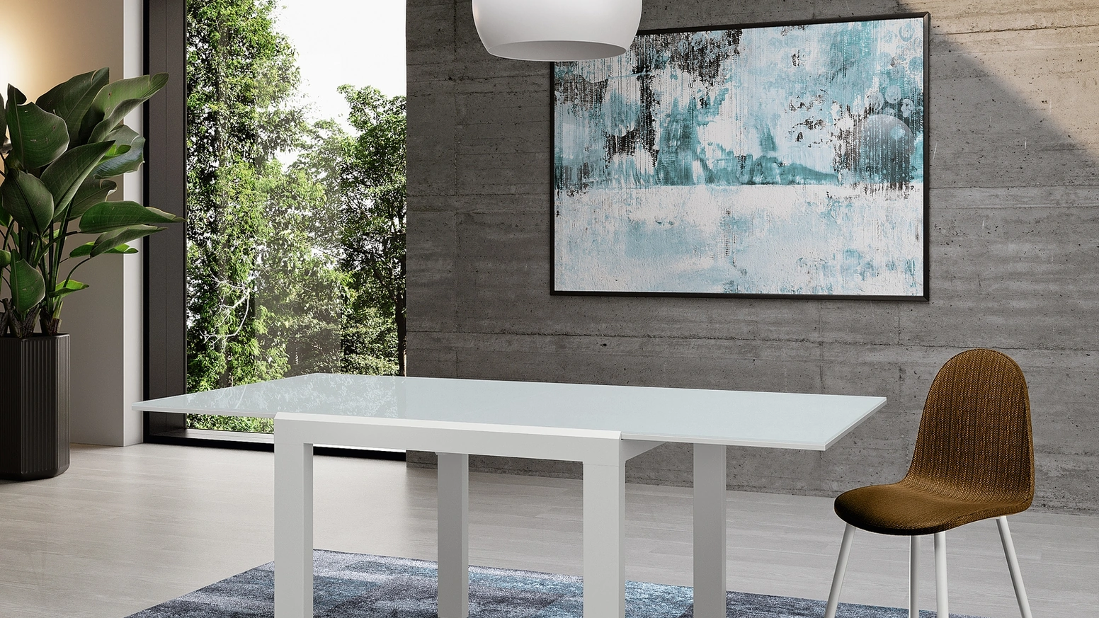 Tavolo allungabile con top in vetro Banner di Stones