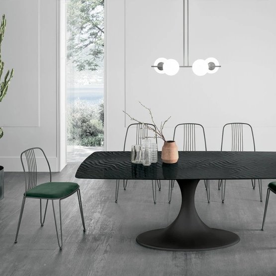 Tavolo Calice con top in vetro Target Point