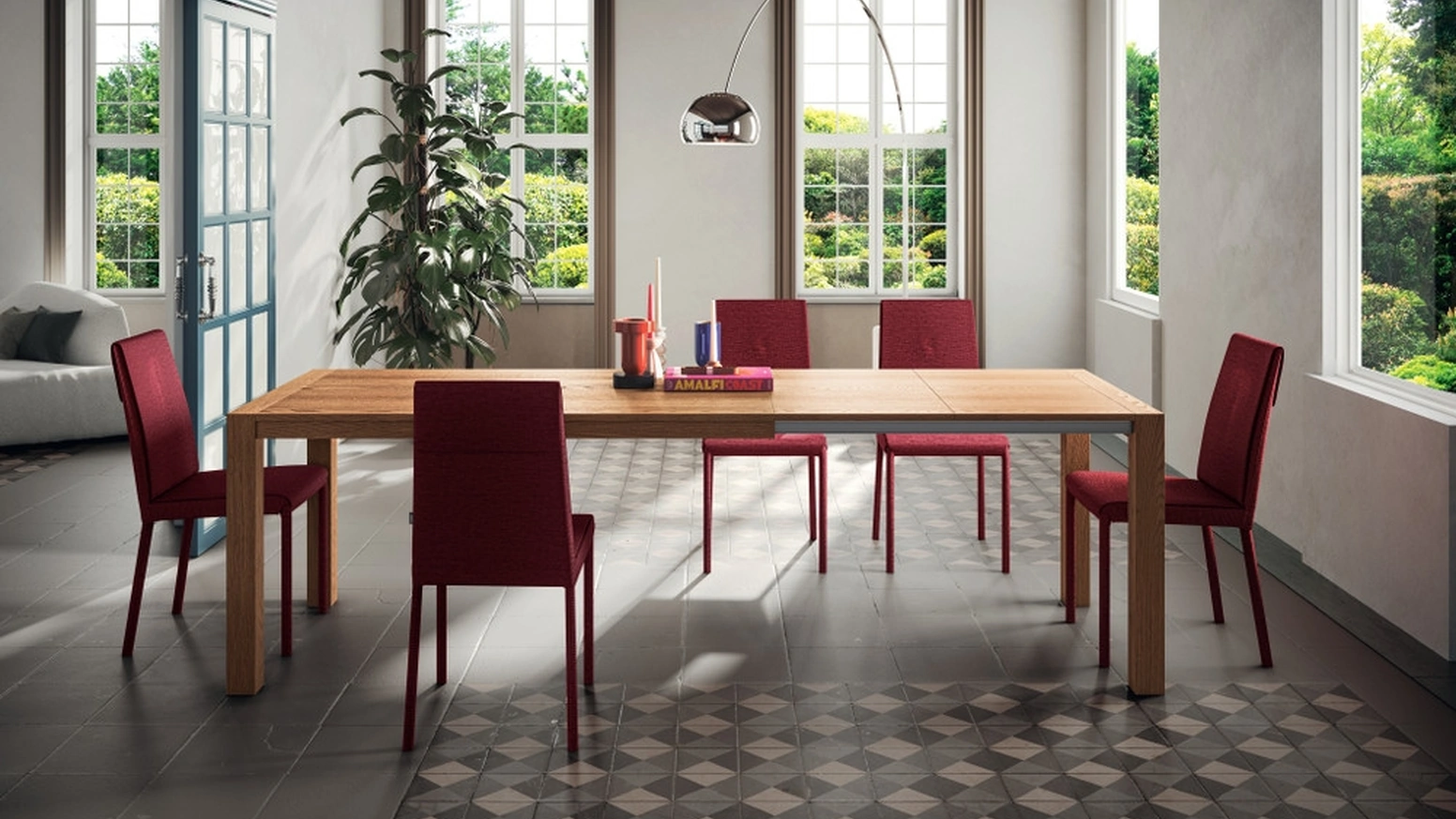 Tavolo allungabile Context impiallacciato Rovere verniciato effetto invecchiato di Scavolini