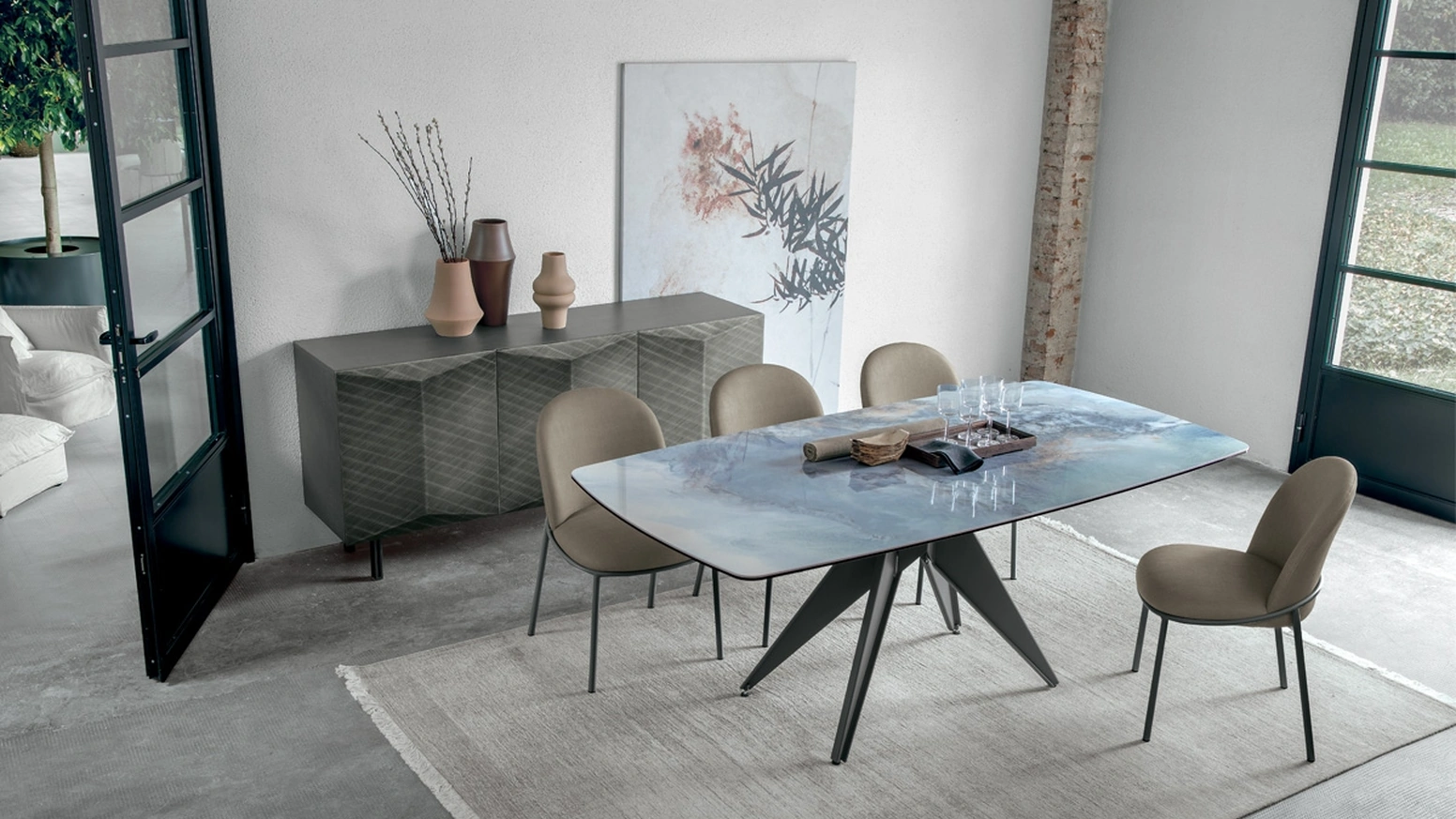 Tavolo Minosse in vetro di Target Point