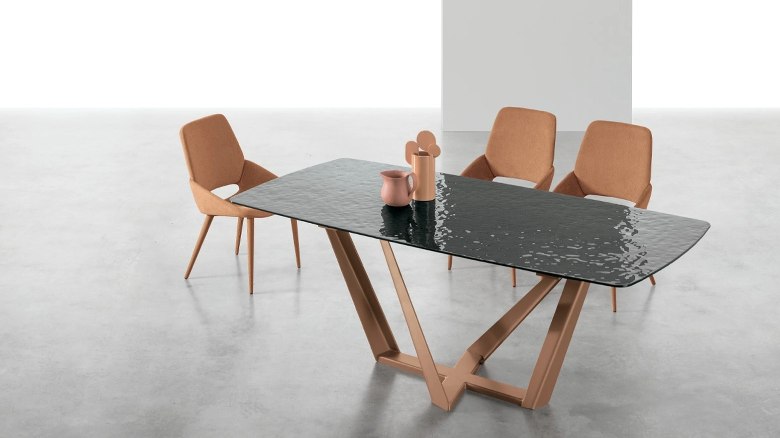 Tavolo allungabile Priamo con top in vetro di Target Point