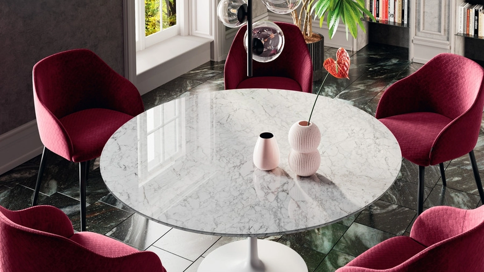 Tavolo rotondo Style in marmo di Scavolini