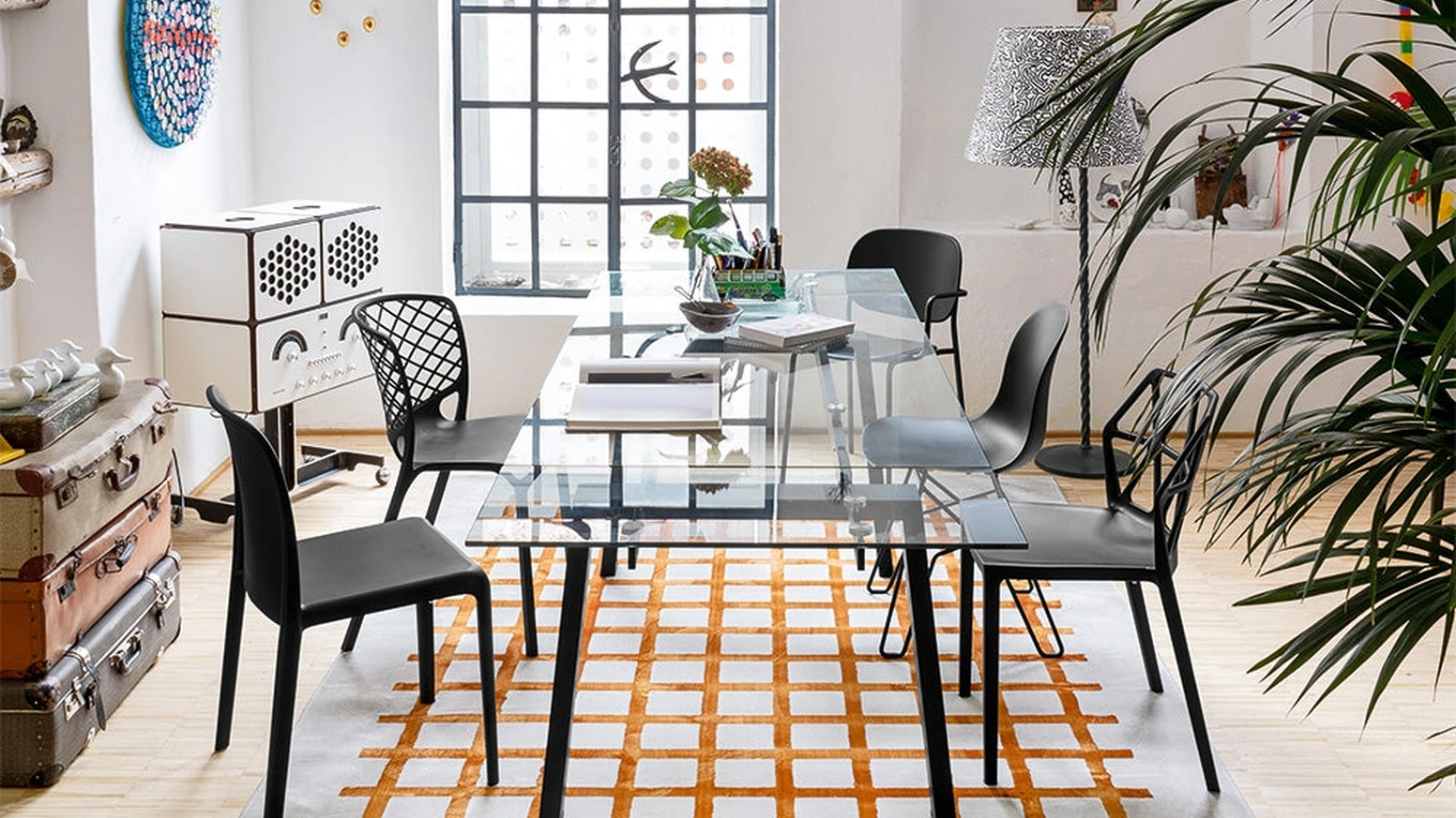 Tavolo allungabile con top in vetro Zeffiro di Connubia