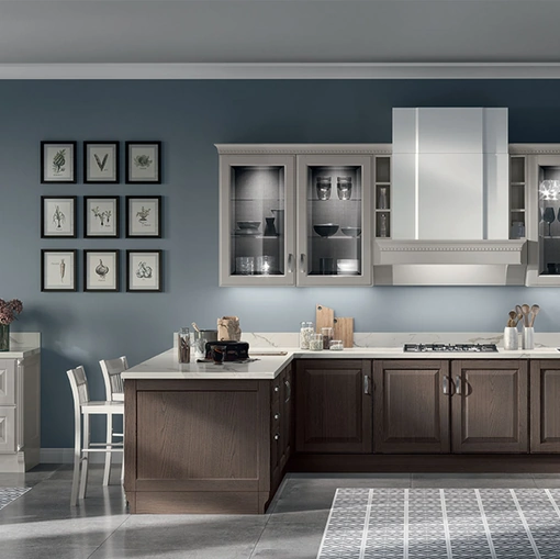 Cucina Classica con penisola Baltimora in Frassino Havana di Scavolini