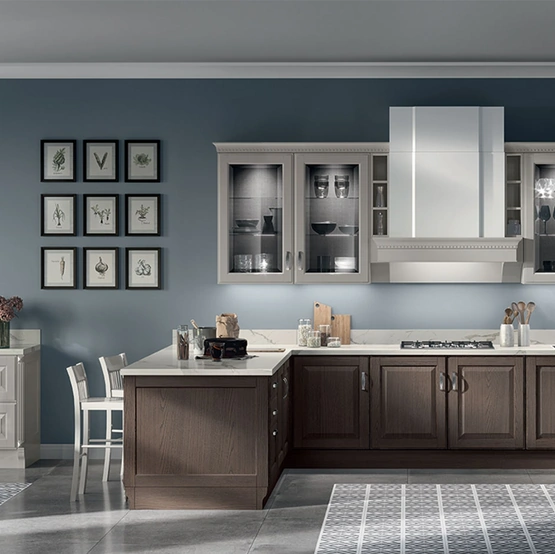 Cucina Classica con penisola Baltimora in Frassino Havana di Scavolini