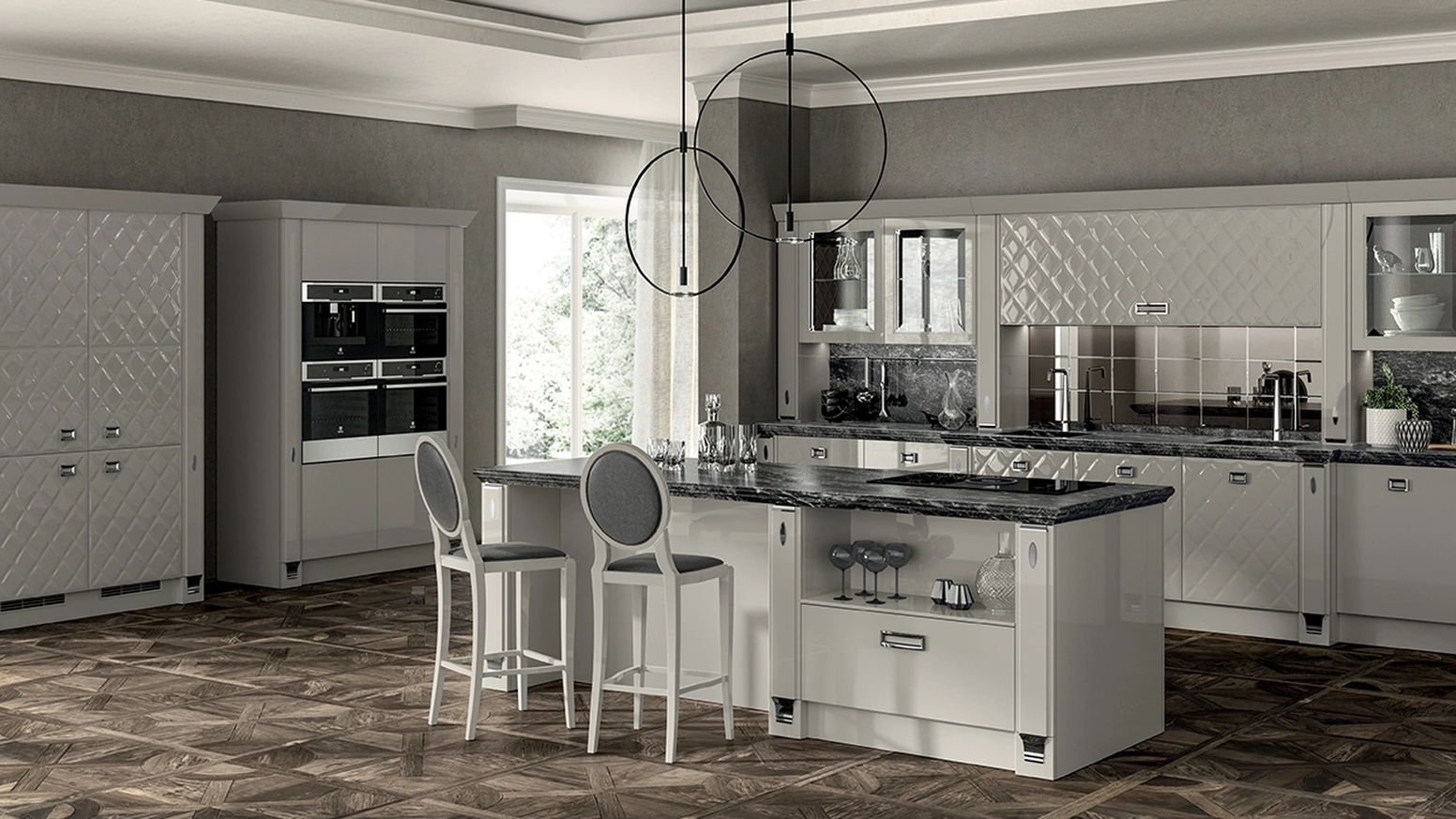 Cucina Classica Exclusiva 01 con anta Glamour di Scavolini